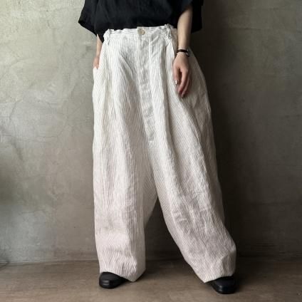 suzuki takayuki salopette ʥ業 ڥåȡWhite Stripe / Unisex