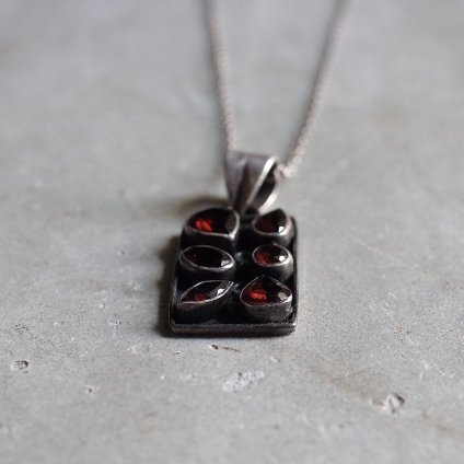 ơ ͥå С ץ졼 ͥå쥹Vintage Garnet Silver Plate Necklace