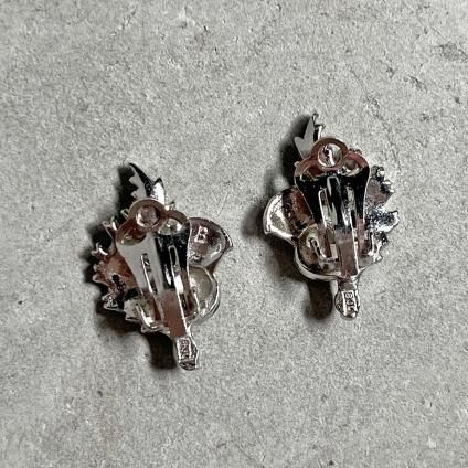 1940-50ǯ ޡ ᥿ ʥڥ   (1940~50's Marcasite Metal EnamelPaint Thistle Earring)