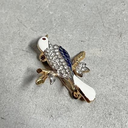 1960-70ǯ ᥿ ʥڥ 򤤾Ļ ֥1960-70's Metal EnamelPaint White Bird Brooch