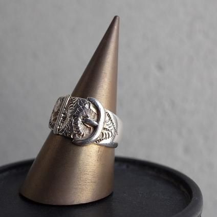 1884ǯ С  Хå  Silver Flower Design Buckle Ring