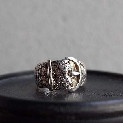 1884ǯ С  Хå  Silver Flower Design Buckle Ring