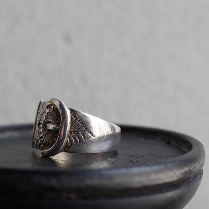 1884ǯ С  Хå  Silver Flower Design Buckle Ring
