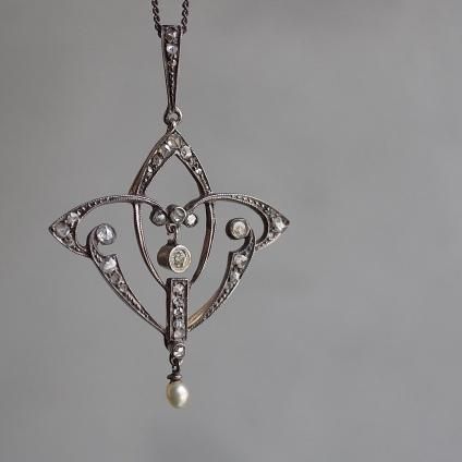 Edwardian 18K Diamond / Pearl Necklaceʥɥǥ 18K  ѡ ͥå쥹