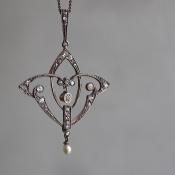 Edwardian 18K Diamond / Pearl Necklaceʥɥǥ 18K  ѡ ͥå쥹