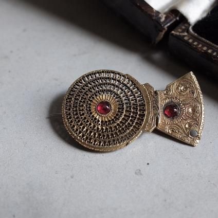 硼-ȥꥢ ᥿ ץѡ ֥Georgian-Victoria Metal Fob Watch Parts Brooch