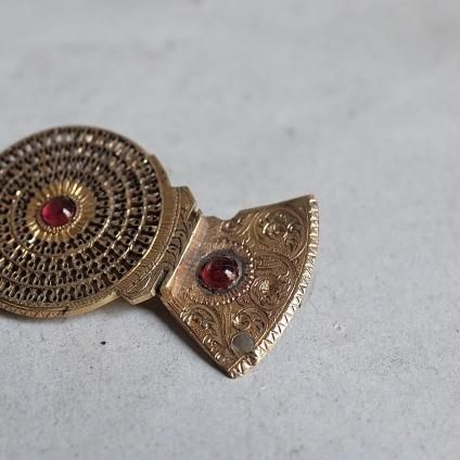 硼-ȥꥢ ᥿ ץѡ ֥Georgian-Victoria Metal Fob Watch Parts Brooch