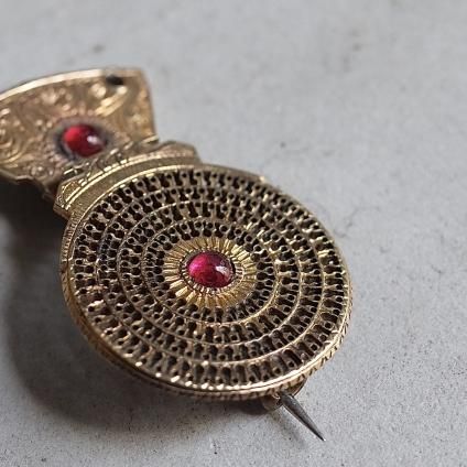 ジョージアン-ヴィクトリア時代 メタル 懐中時計パーツ ブローチ