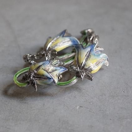 ơ ᥿ ޡ ʥڥ ֥֥ vintage Metal Marcasite Enamel Paint Flower Brooch