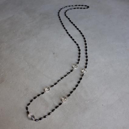 եå ꥢ饹  ͥå쥹French Jet Clear Glass Long Necklace