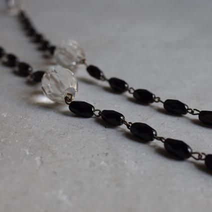 եå ꥢ饹  ͥå쥹French Jet Clear Glass Long Necklace