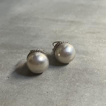 1940ǯ 륤졼 饹ѡ  ۥ磻ȡ1940's Louis Rousselet Glass Pearl Earrings White