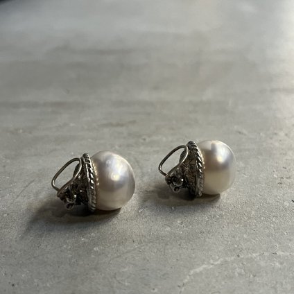 1940ǯ 륤졼 饹ѡ  ۥ磻ȡ1940's Louis Rousselet Glass Pearl Earrings White