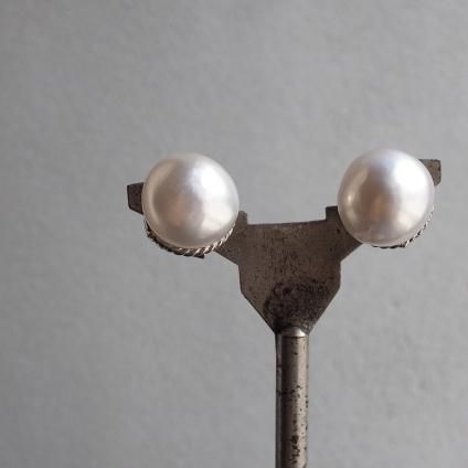 1940ǯ 륤졼 饹ѡ  ۥ磻ȡ1940's Louis Rousselet Glass Pearl Earrings White