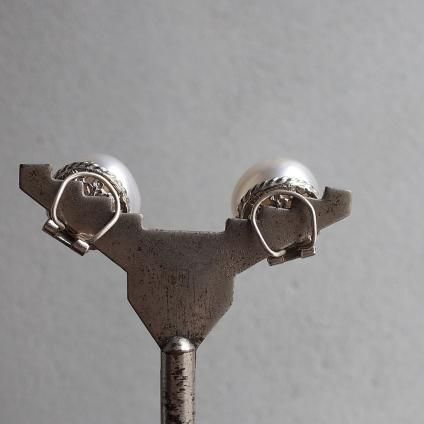 1940ǯ 륤졼 饹ѡ  ۥ磻ȡ1940's Louis Rousselet Glass Pearl Earrings White