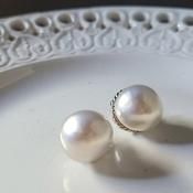 1940ǯ 륤졼 饹ѡ  ۥ磻ȡ1940's Louis Rousselet Glass Pearl Earrings White
