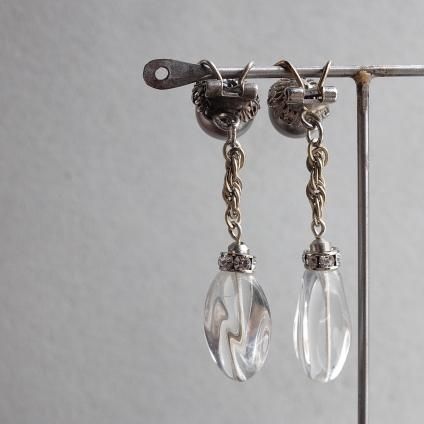 1940ǯ 륤졼 饹ѡ  ֥饦1940's Louis Rousselet Glass Pearl Earrings Brown