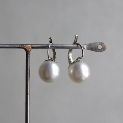 1940ǯ 륤졼 饹ѡ ԥ ۥ磻ȡ1940's Louis Rousselet Glass Pearl Earrings White