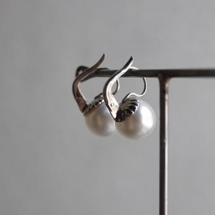 1940ǯ 륤졼 饹ѡ ԥ ۥ磻ȡ1940's Louis Rousselet Glass Pearl Earrings White