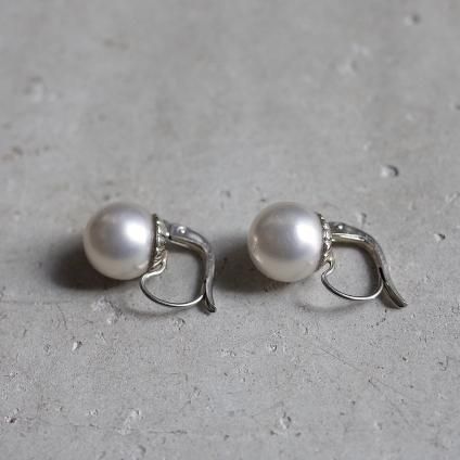 1940ǯ 륤졼 饹ѡ ԥ ۥ磻ȡ1940's Louis Rousselet Glass Pearl Earrings White