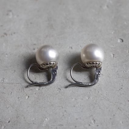 1940ǯ 륤졼 饹ѡ ԥ ۥ磻ȡ1940's Louis Rousselet Glass Pearl Earrings White