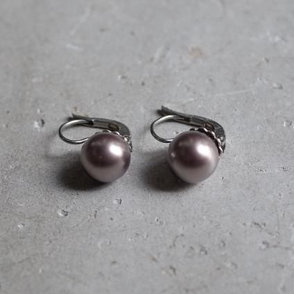 1940ǯ 륤졼 饹ѡ ԥ ѡץ1940's Louis Rousselet Glass Pearl Earrings Purple