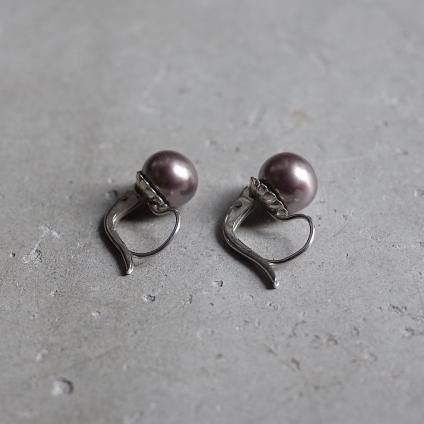 1940ǯ 륤졼 饹ѡ ԥ ѡץ1940's Louis Rousselet Glass Pearl Earrings Purple