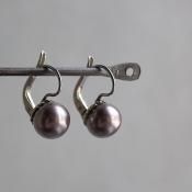 1940ǯ 륤졼 饹ѡ ԥ ѡץ1940's Louis Rousselet Glass Pearl Earrings Purple