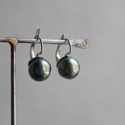 1940ǯ 륤졼 饹ѡ ԥ ꡼1940's Louis Rousselet Glass Pearl Earrings Green