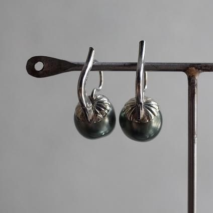 1940ǯ 륤졼 饹ѡ ԥ ꡼1940's Louis Rousselet Glass Pearl Earrings Green