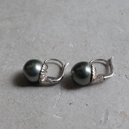 1940ǯ 륤졼 饹ѡ ԥ ꡼1940's Louis Rousselet Glass Pearl Earrings Green