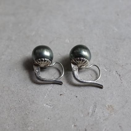 1940ǯ 륤졼 饹ѡ ԥ ꡼1940's Louis Rousselet Glass Pearl Earrings Green