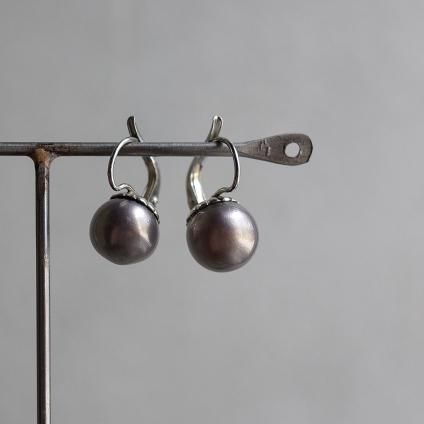 1940ǯ 륤졼 饹ѡ ԥ 졼ѡץ1940's Louis Rousselet Glass Pearl Earrings Gray Purple