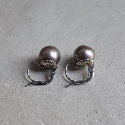 1940ǯ 륤졼 饹ѡ ԥ 졼ѡץ1940's Louis Rousselet Glass Pearl Earrings Gray Purple