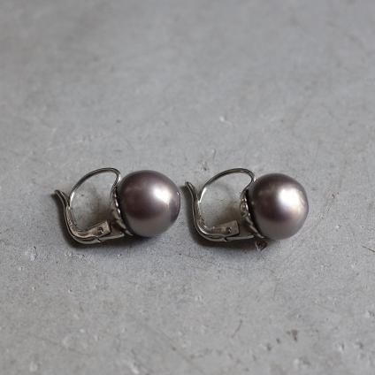 1940ǯ 륤졼 饹ѡ ԥ 졼ѡץ1940's Louis Rousselet Glass Pearl Earrings Gray Purple