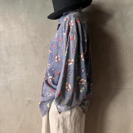 ơ ޥ󥰥å ġVintage Marine Goods Patterns Shirt