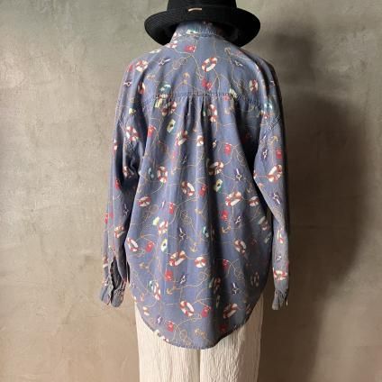 ơ ޥ󥰥å ġVintage Marine Goods Patterns Shirt