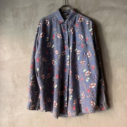 ơ ޥ󥰥å ġVintage Marine Goods Patterns Shirt