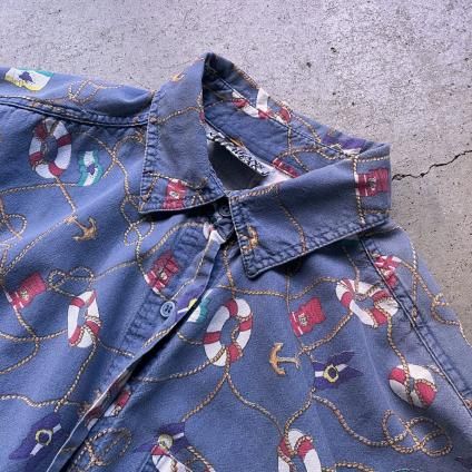 ơ ޥ󥰥å ġVintage Marine Goods Patterns Shirt