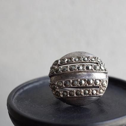 1930ǯ ͡ߥåȥ졼 ᥿ ޡ 饤  1930's Vintage Rene Mittler Metal Marcasite Line Ring