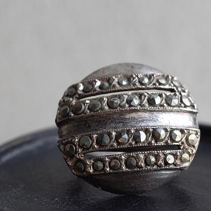 1930ǯ ͡ߥåȥ졼 ᥿ ޡ 饤  1930's Vintage Rene Mittler Metal Marcasite Line Ring