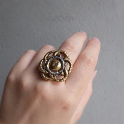 1940-50ǯ ͡ߥåȥ졼 ᥿ ե  1940-50's Vintage Rene Mittler Flower Metal Ring