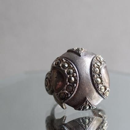 1930ǯ ͡ߥåȥ졼 ᥿ ޡ  1930's Vintage Rene Mittler Metal Marcasite Ring
