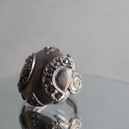 1930ǯ ͡ߥåȥ졼 ᥿ ޡ  1930's Vintage Rene Mittler Metal Marcasite Ring