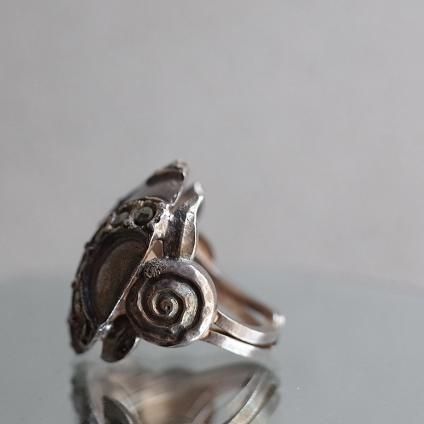 1930ǯ ͡ߥåȥ졼 ᥿ ޡ  1930's Vintage Rene Mittler Metal Marcasite Ring