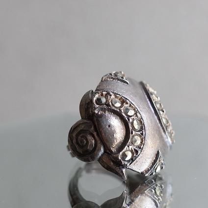 1930ǯ ͡ߥåȥ졼 ᥿ ޡ  1930's Vintage Rene Mittler Metal Marcasite Ring