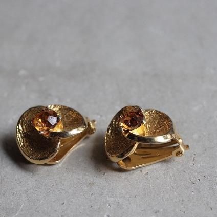 1960ǯ ᥿ 饹 󥰡1960's Vintage Metal glass  Earrings