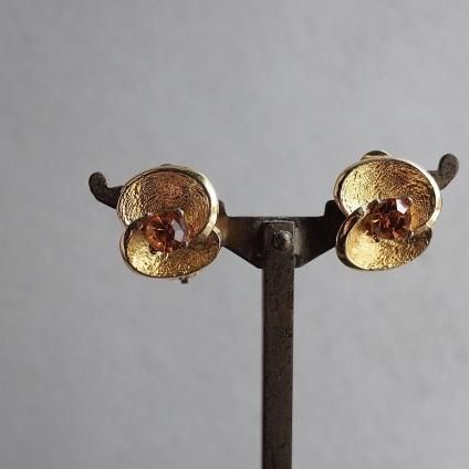 1960ǯ ᥿ 饹 󥰡1960's Vintage Metal glass  Earrings