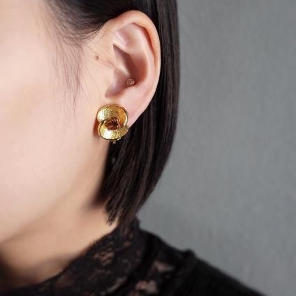 1960ǯ ᥿ 饹 󥰡1960's Vintage Metal glass  Earrings