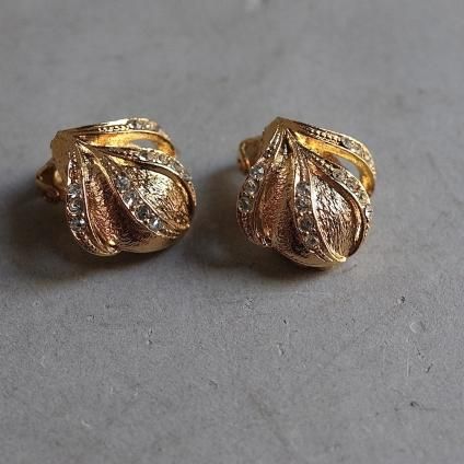 1960ǯ ᥿ ꥢȡ 󥰡1960's Vintage Metal Clearstone  Earrings